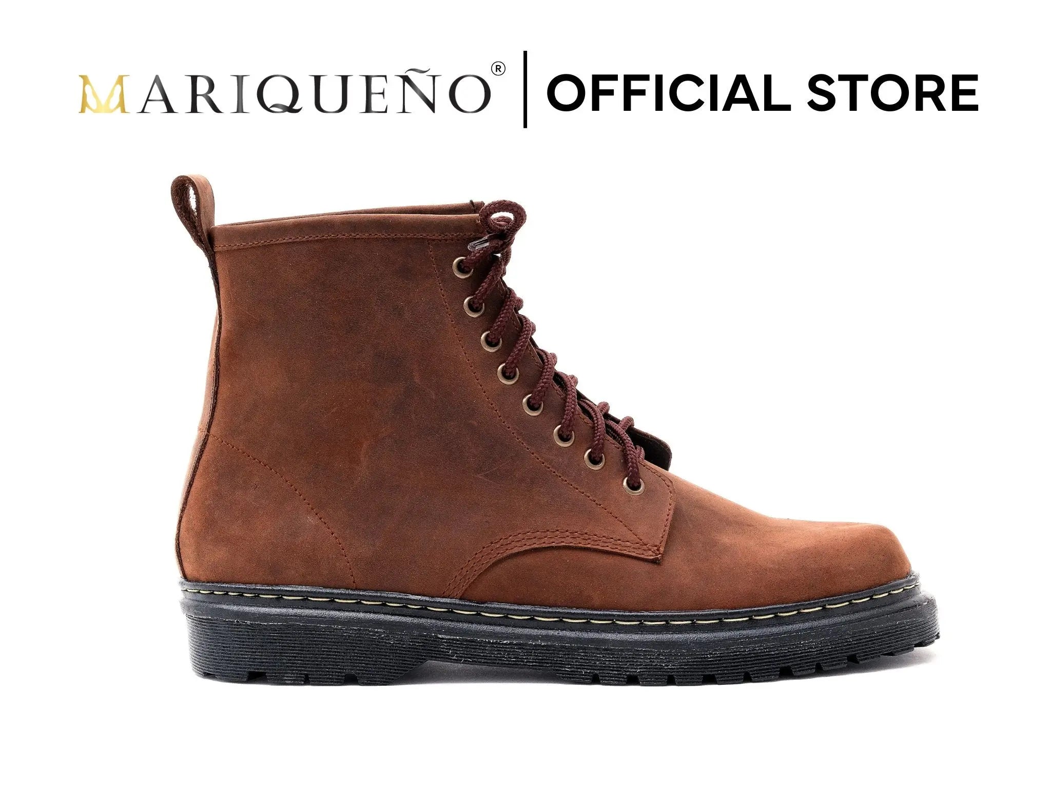 MARCELINO Matted High Cut Leather Riding Boots - Malt Brown |  12 | 45 by  Mariqueño ( 2850.00)
