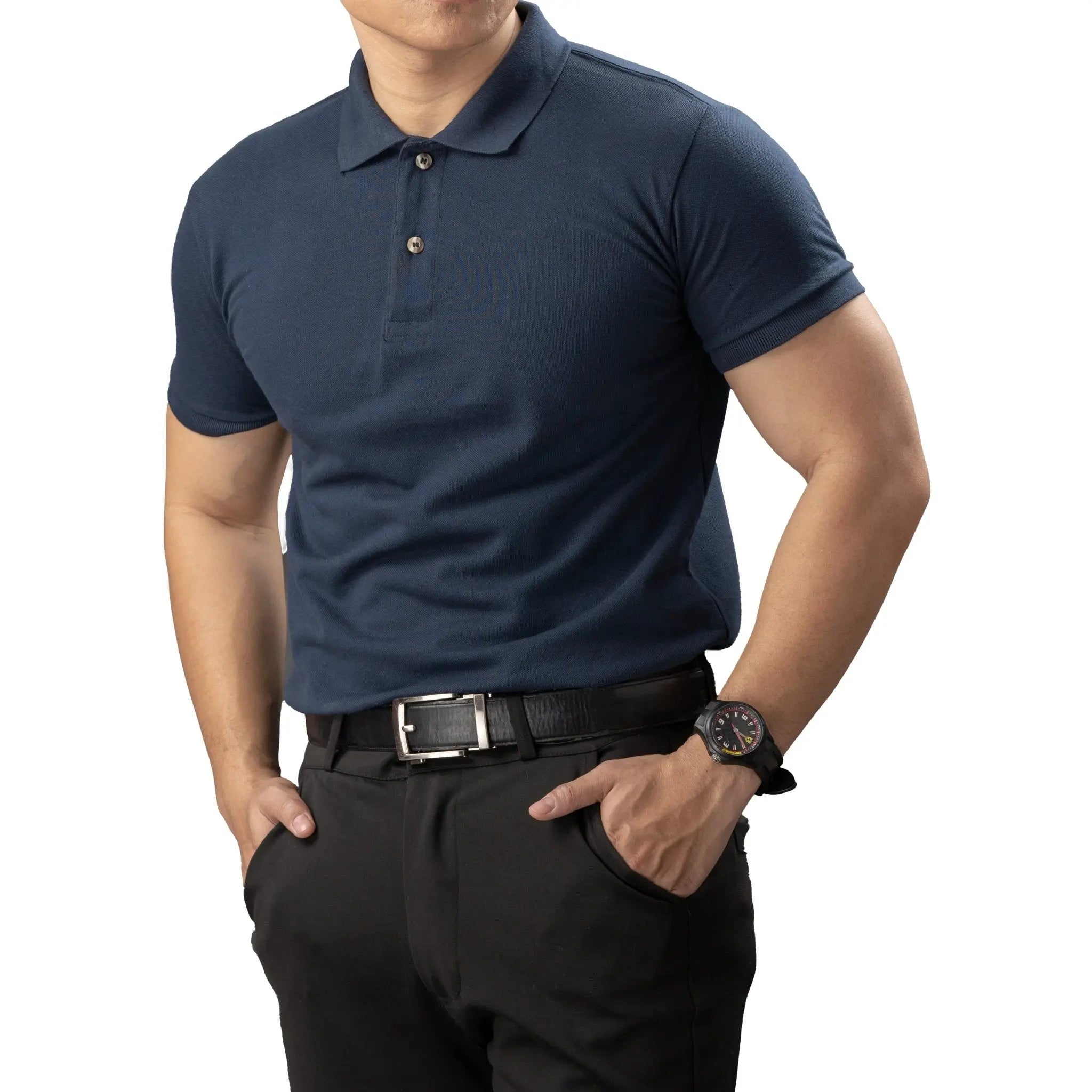 FLEXFIT Series Men's Polo - Navy Blue | by Mariqueño ( )