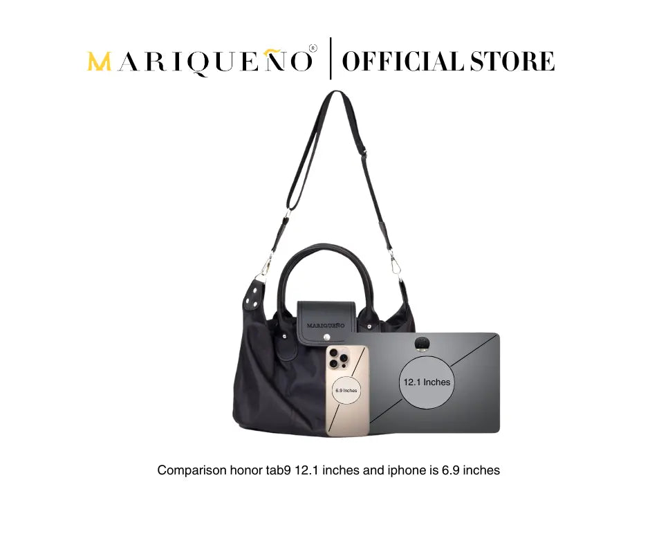 MARTHA Nylon Canvas Tote Bag in Black by Mariqueño