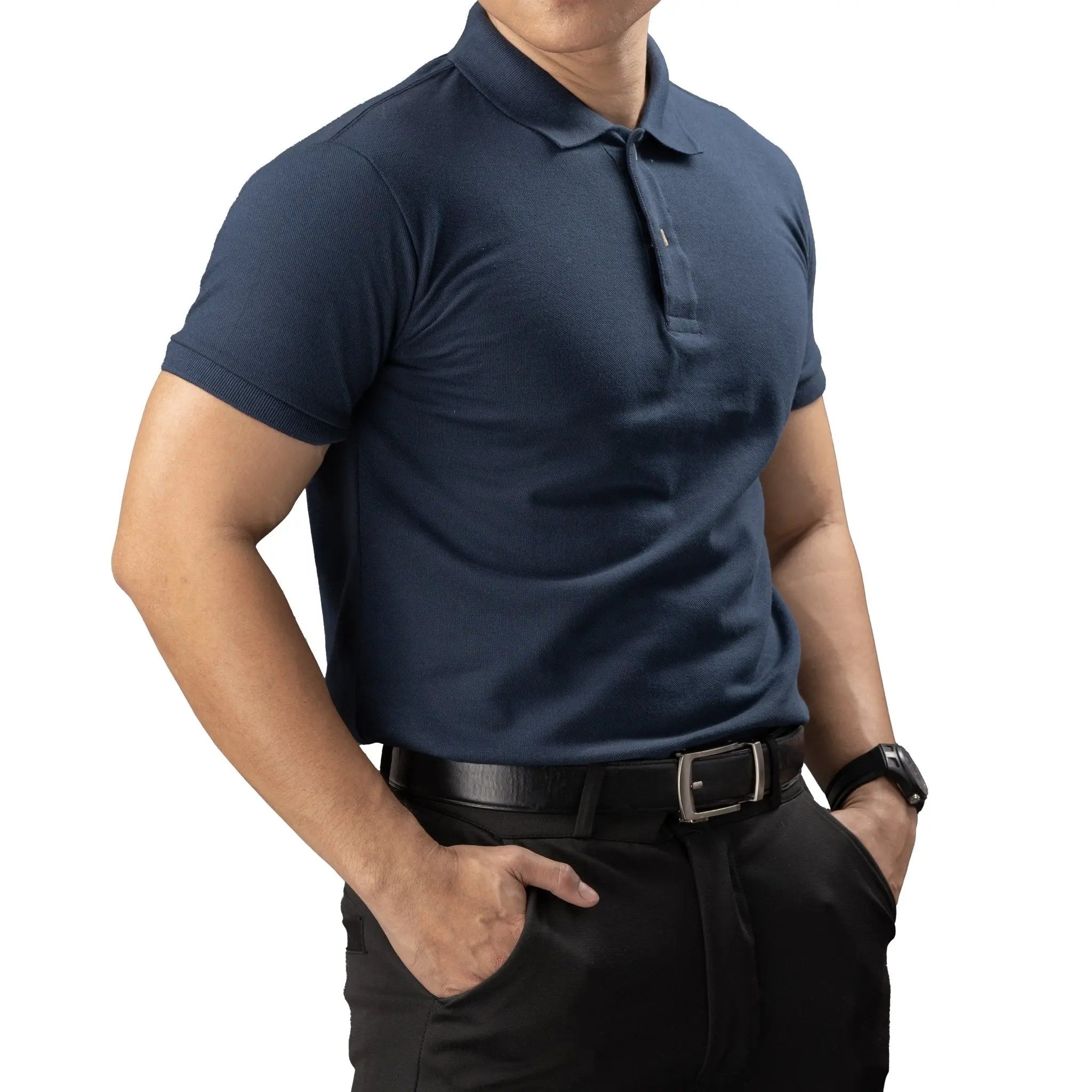 FLEXFIT Series Men's Polo - Navy Blue | by Mariqueño ( )