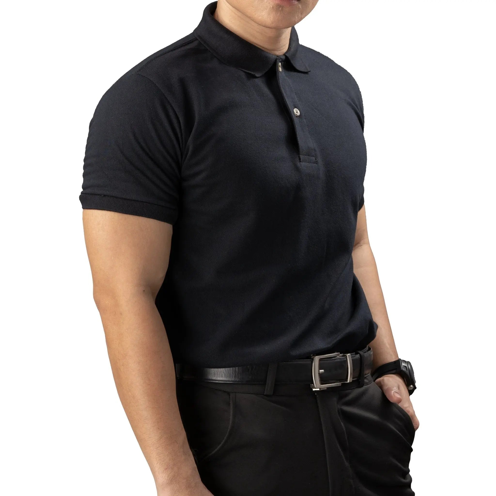 FLEXFIT Series Men's Polo - Black | by Mariqueño ( )