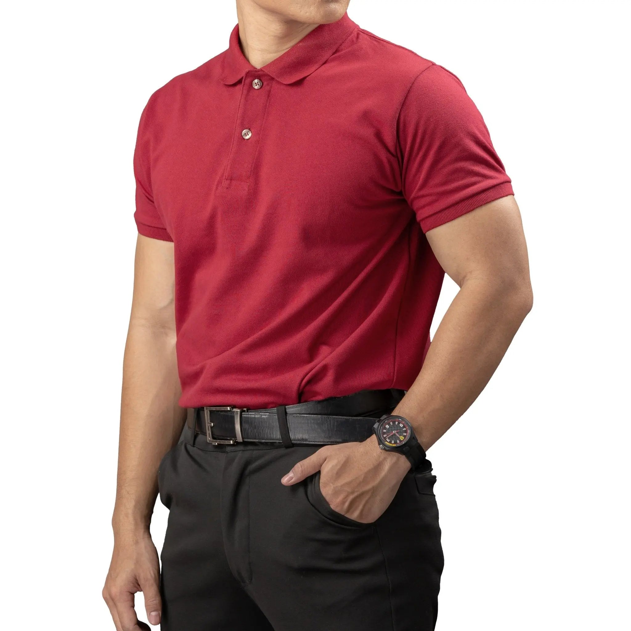 FLEXFIT Series Men's Polo - Red | by Mariqueño ( )