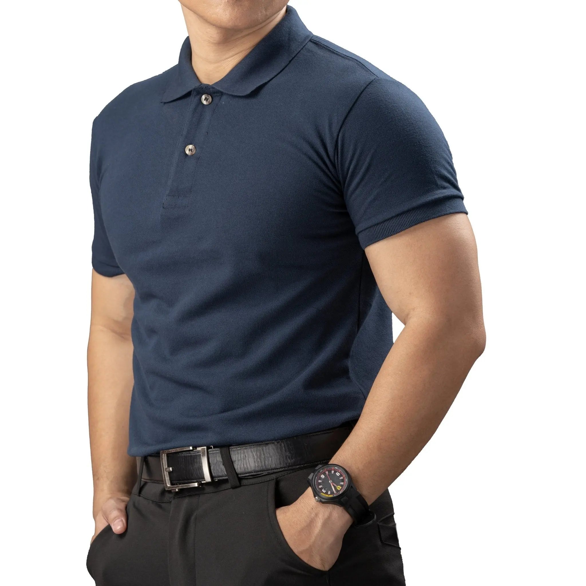 FLEXFIT Series Men's Polo - Navy Blue | by Mariqueño ( )