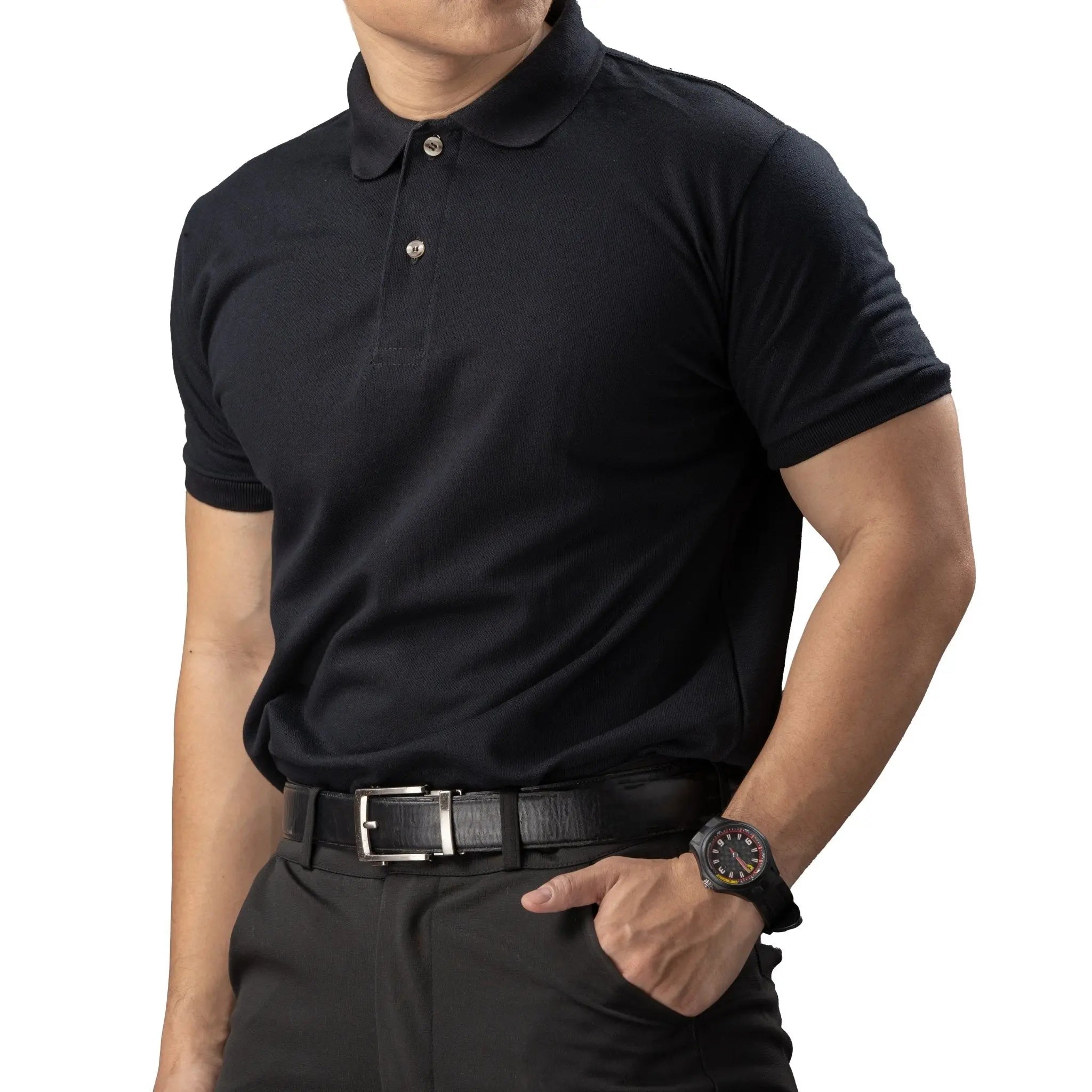 FLEXFIT Series Men's Polo - Black | by Mariqueño ( )