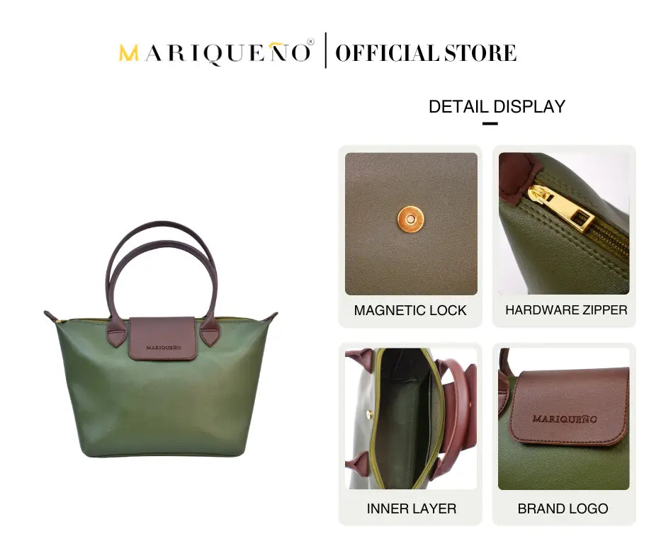 MARTHA Leather Tote Bag in Green by Mariqueño