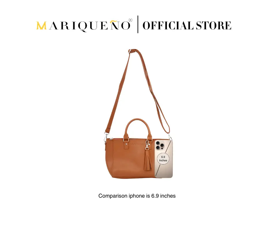 MINERVA Top Handle Sling Bag in Tan Brown by Mariqueño