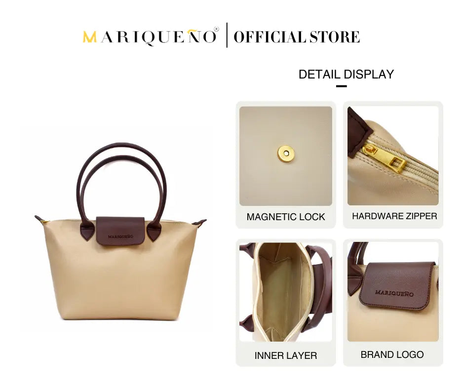 MARTHA Leather Tote Bag in Cream by Mariqueño