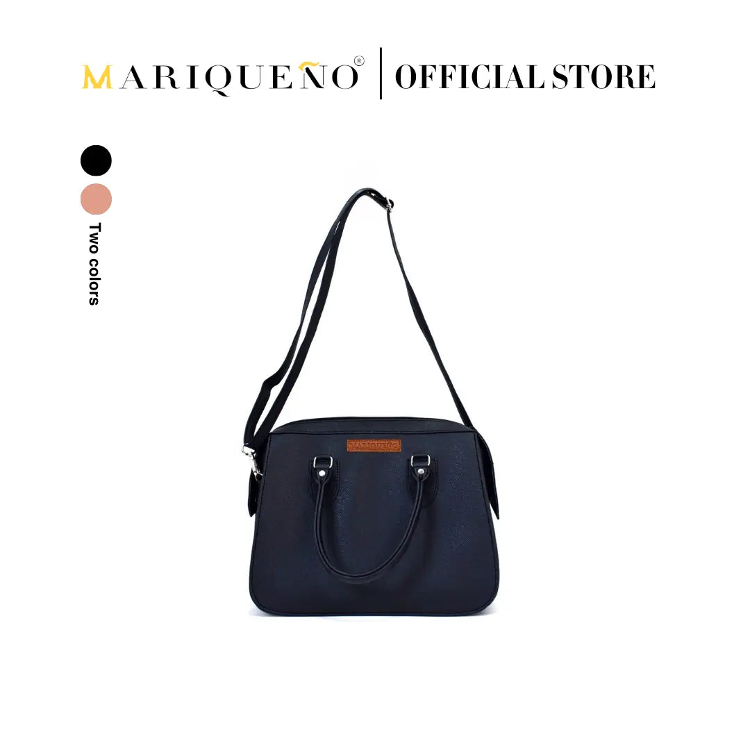 MARGAUX Classic Handbag with Sling in Black by Mariqueño