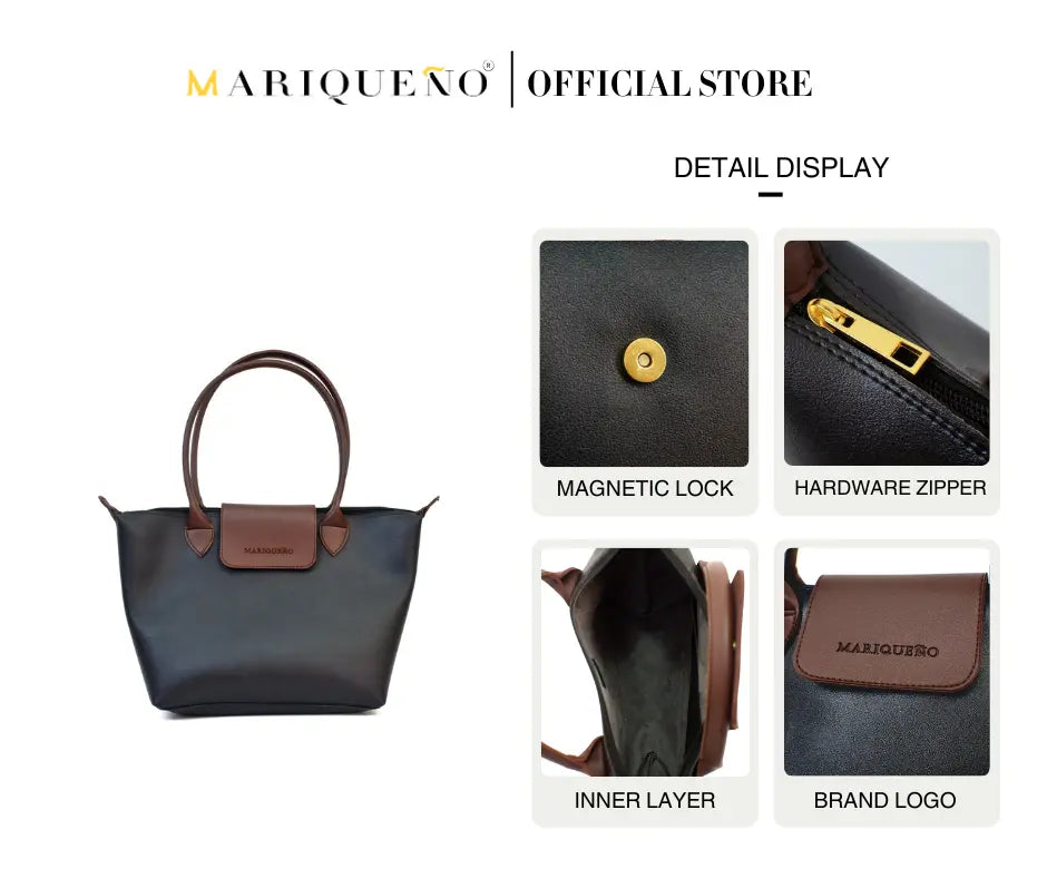 MARTHA Leather Tote Bag in Black by Mariqueño