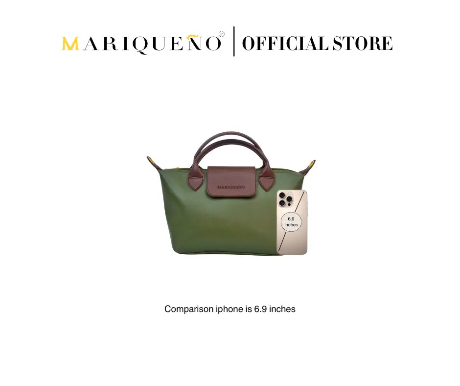 MARTHA Leather Tote Top Handle Sling Bag in Green by Mariqueño