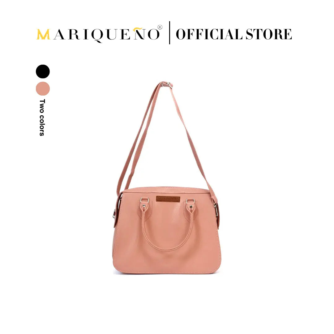 MARGAUX Classic Handbag with Sling in Salmon Pink by Mariqueño