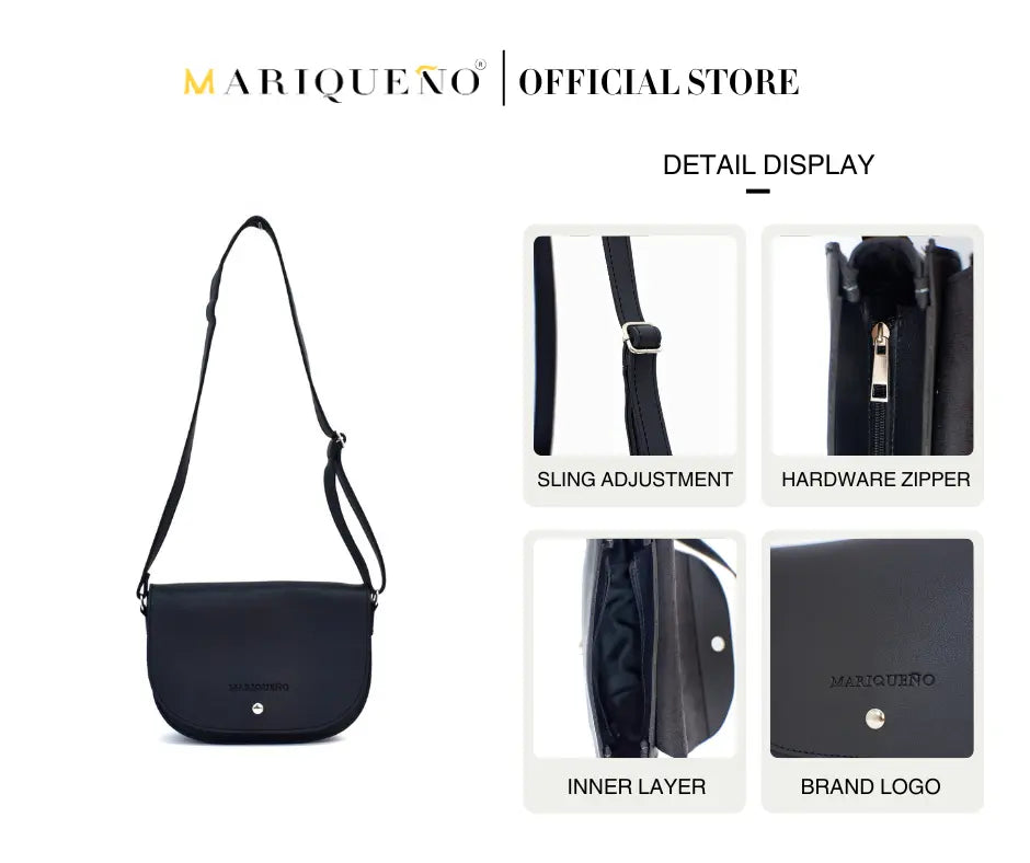 MADISON Classic Top Handle Sling Bag in Black by Mariqueño