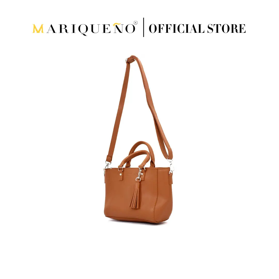 MINERVA Top Handle Sling Bag in Tan Brown by Mariqueño
#color_tan brown