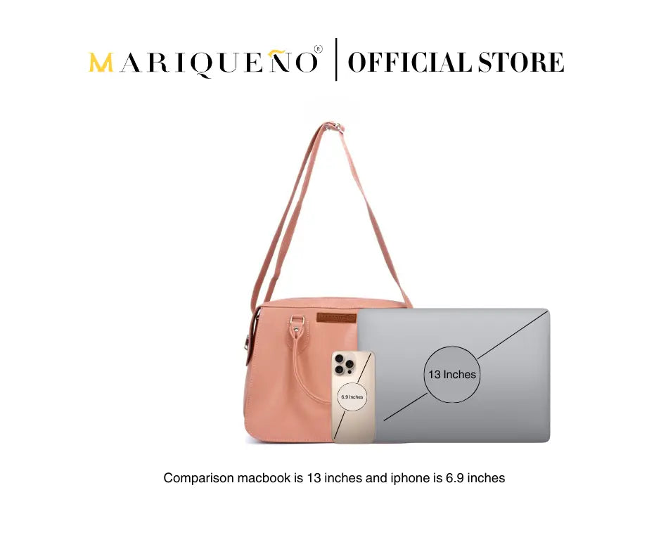 MARGAUX Classic Handbag with Sling in Salmon Pink by Mariqueño