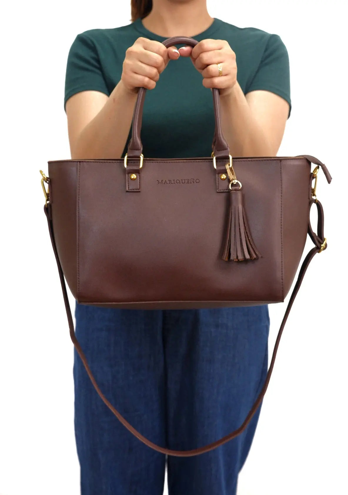 MINERVA Handbag in Choco Brown by Mariqueño