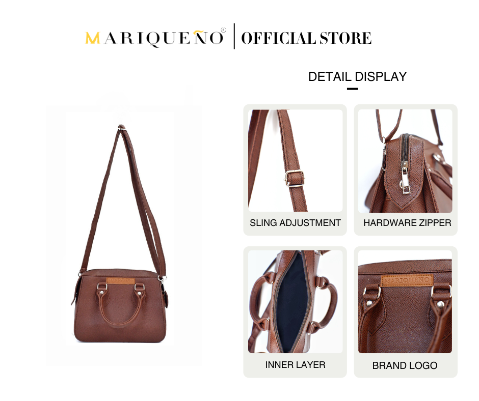 MARGAUX Top Handle Sling Bag in Choco Brown by Mariqueño