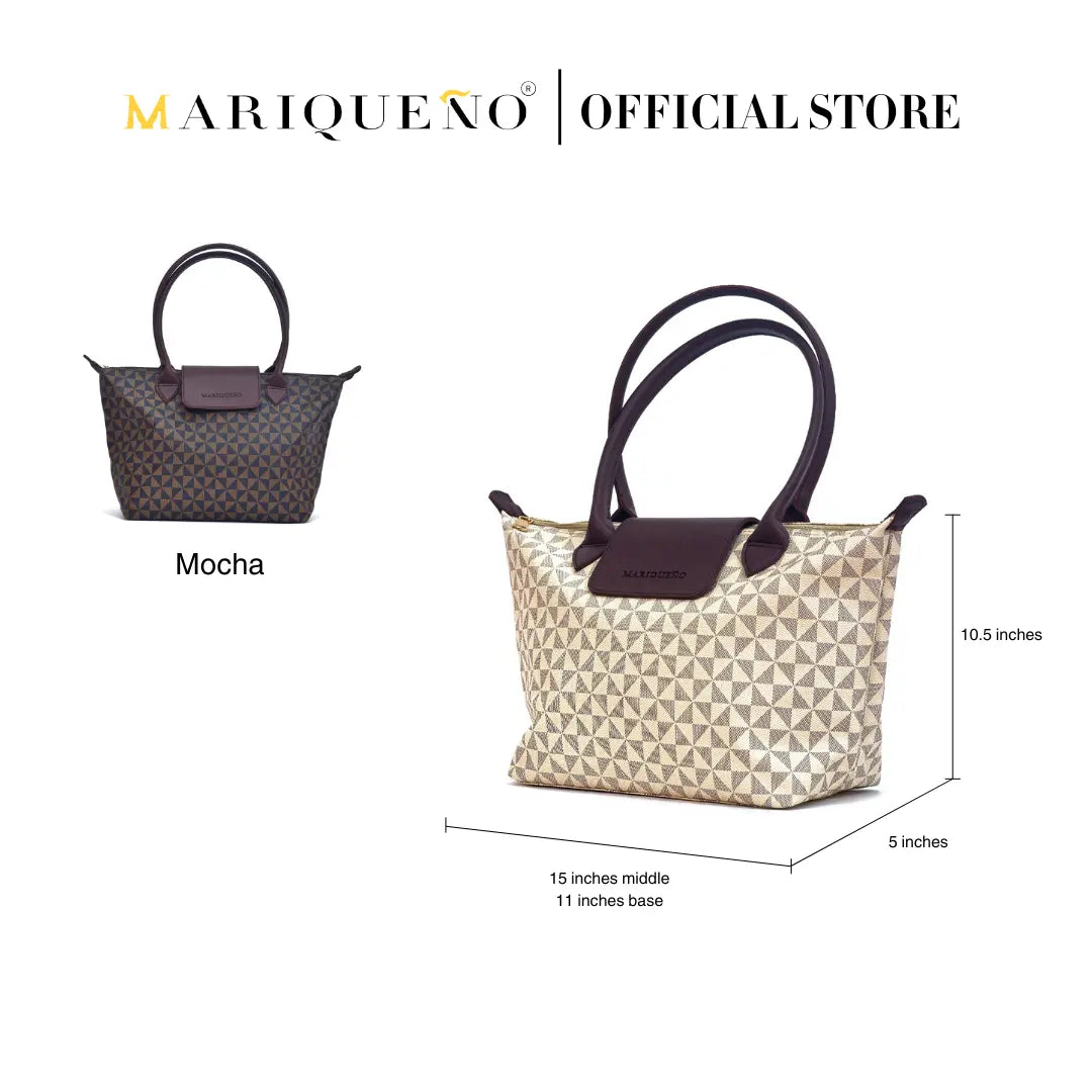MARTHA Leather Tote in Sandstone Geo by Mariqueño