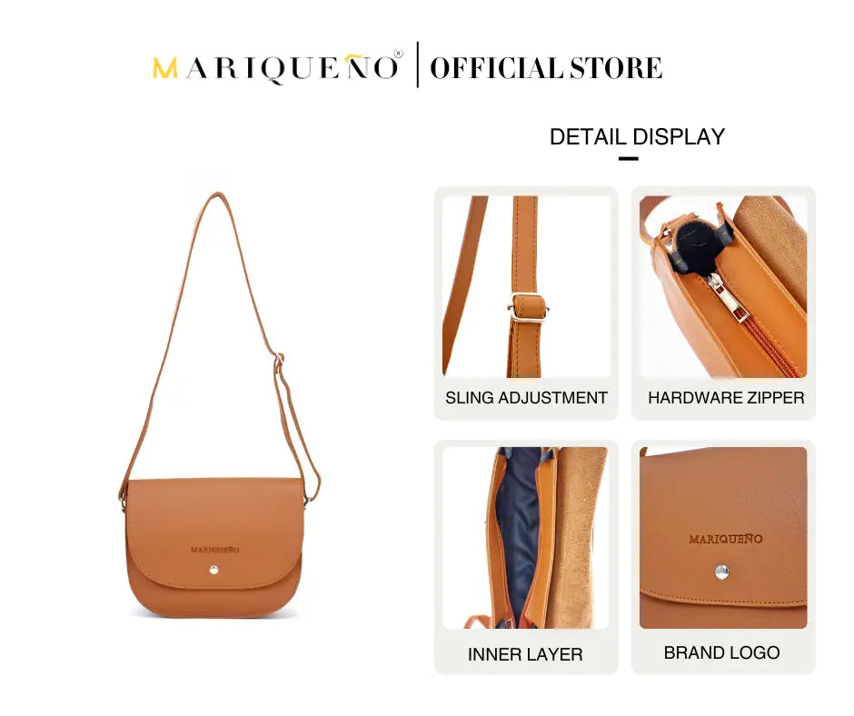 MADISON Classic Top Handle Sling Bag in Tan Brown by Mariqueño