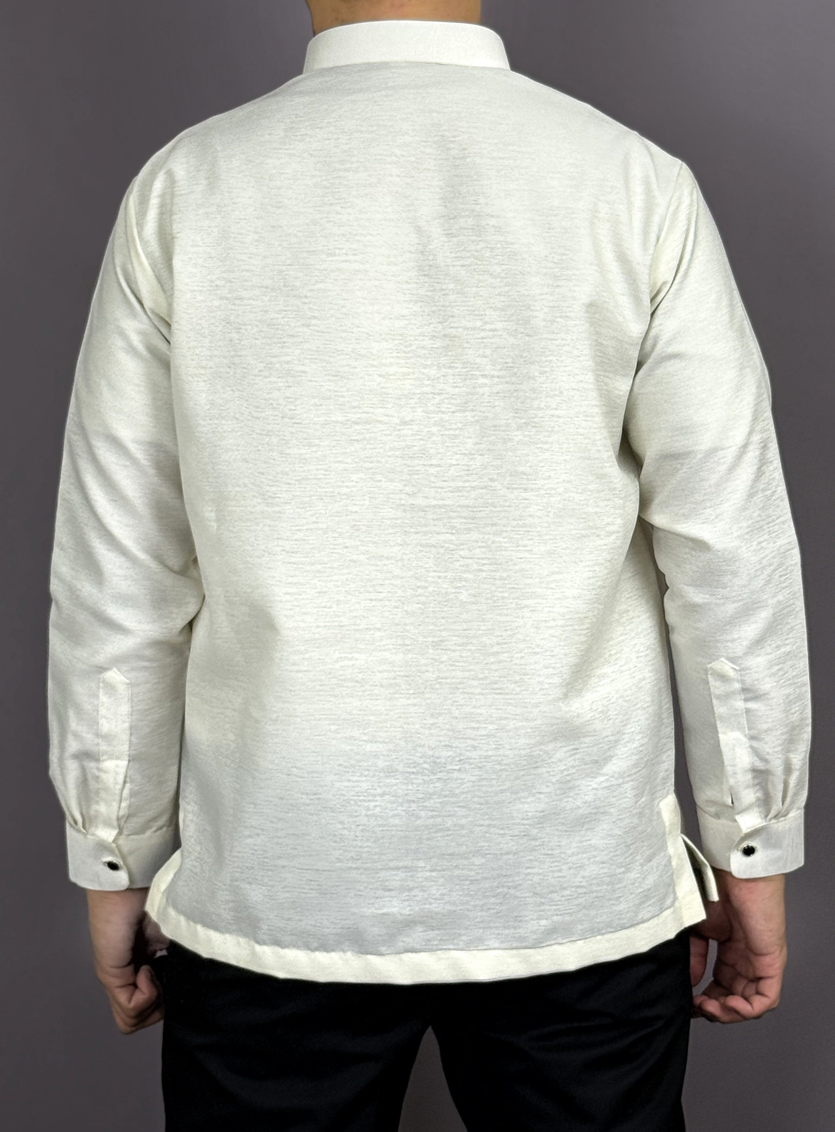 Men's GUEVARRA Jusilyn Barong Tagalog in Black - Sport Collar