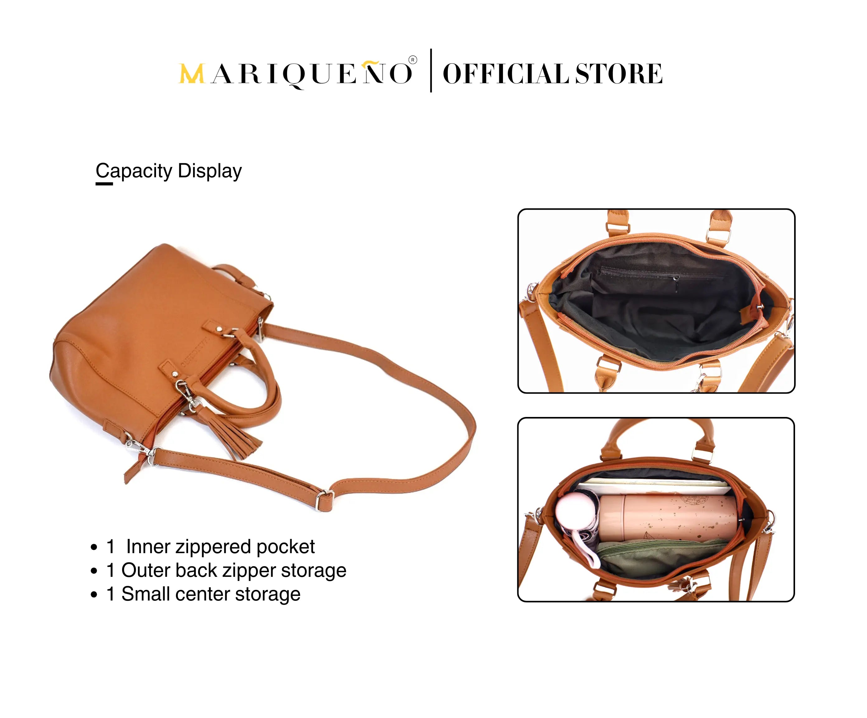 MINERVA Top Handle Sling Bag in Tan Brown by Mariqueño