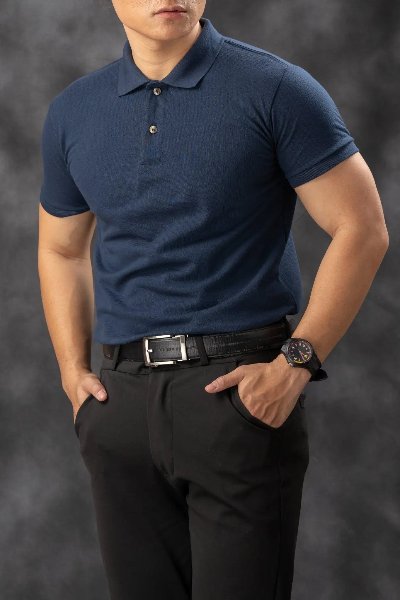 FLEXFIT Series Men's Polo - Navy Blue | by Mariqueño ( )