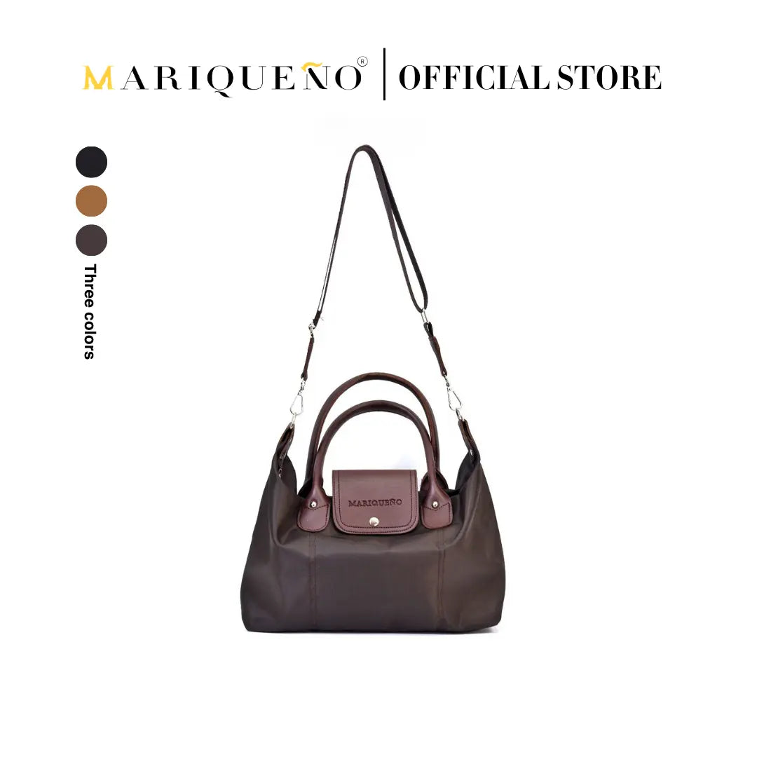 MARTHA Nylon Canvas Tote Bag in Choco Brown by Mariqueño