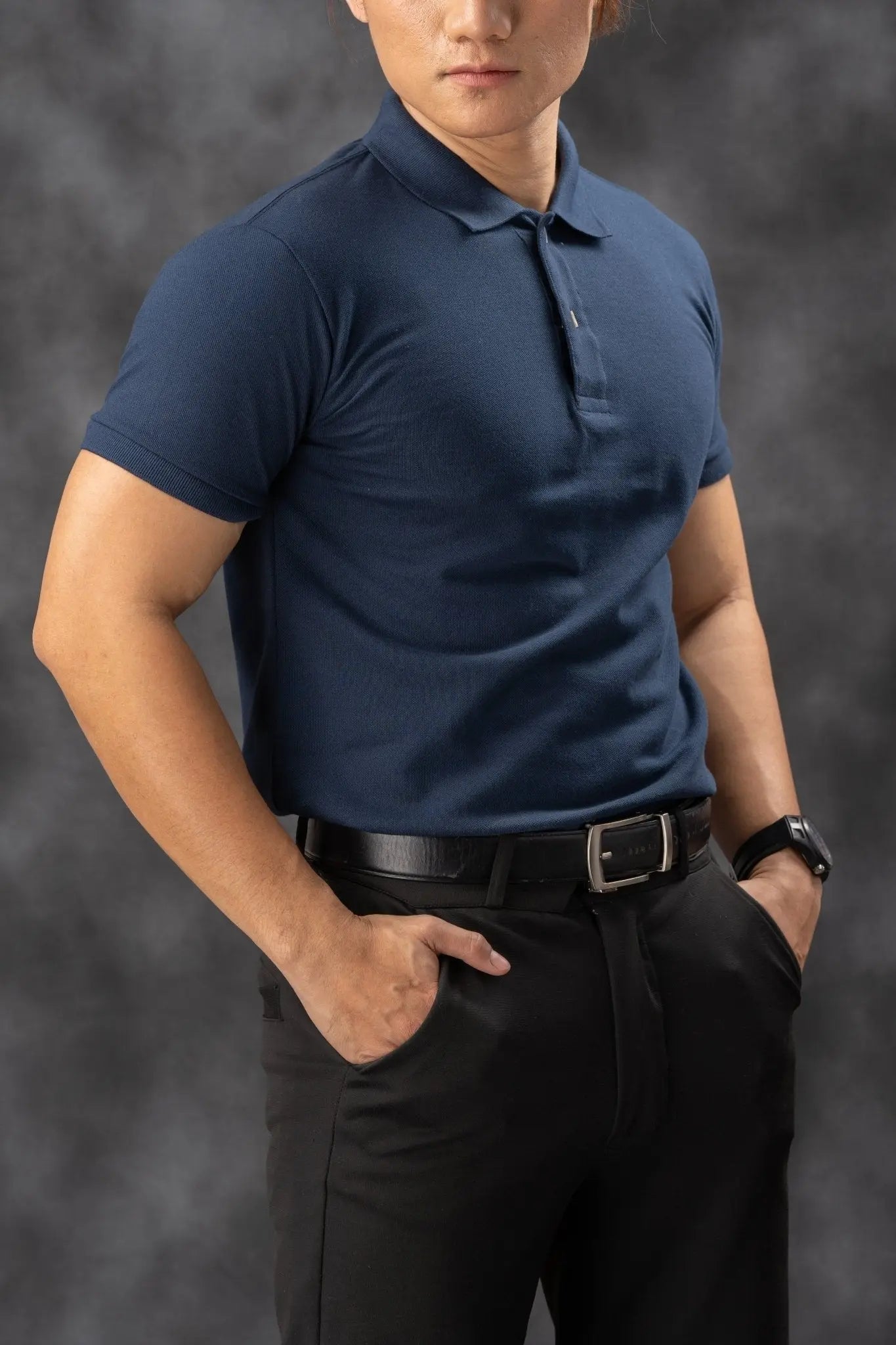 FLEXFIT Series Men's Polo - Navy Blue | by Mariqueño ( )
