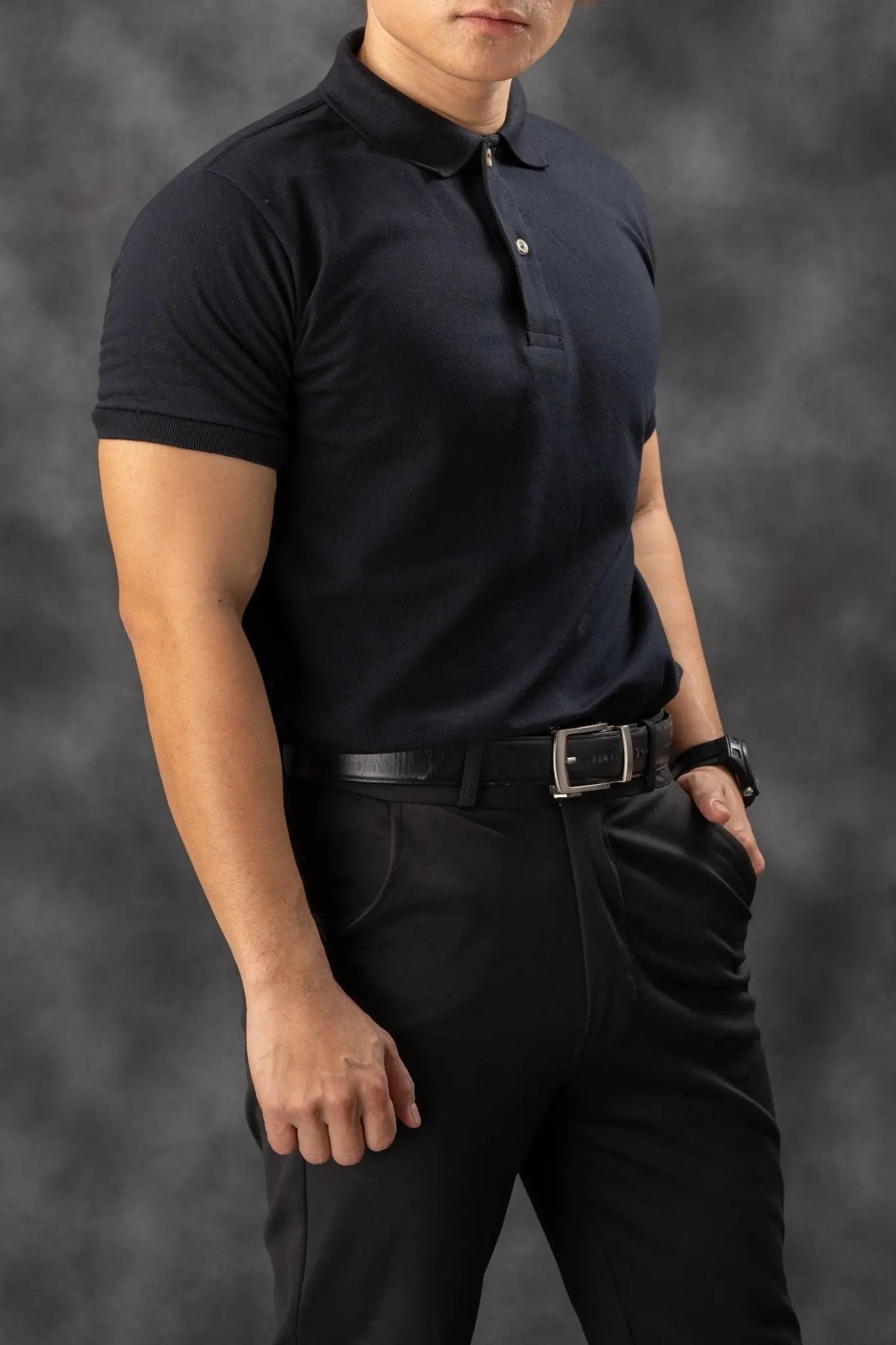 FLEXFIT Series Men's Polo - Black | by Mariqueño ( )