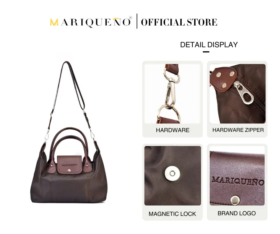 MARTHA Nylon Canvas Tote Bag in Choco Brown by Mariqueño