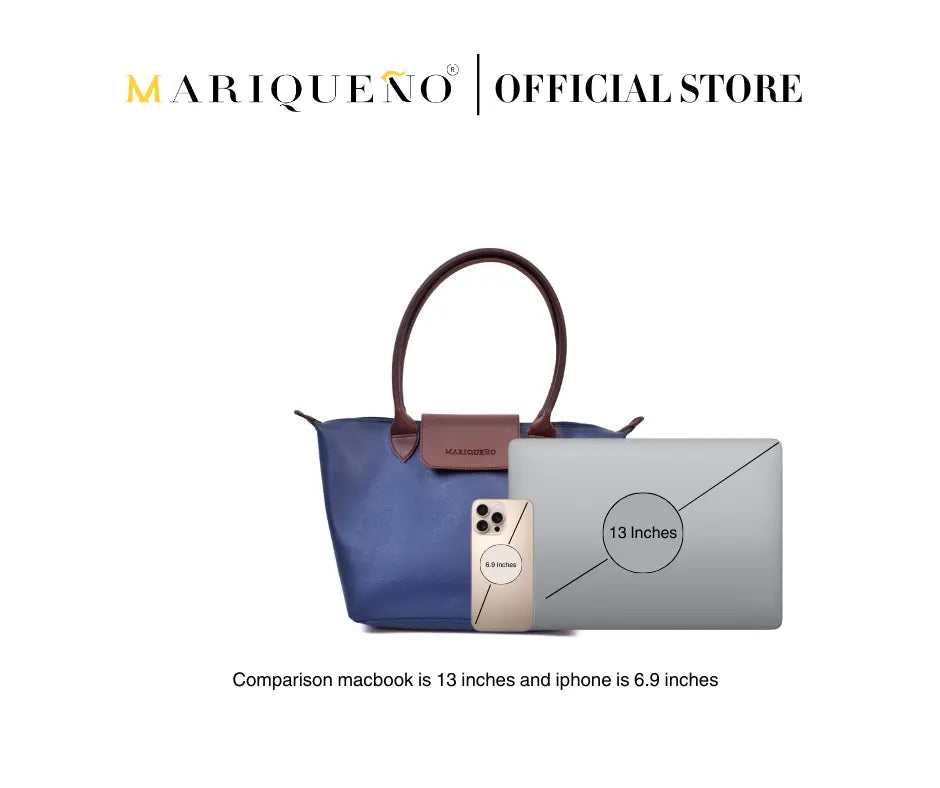 MARTHA Leather Tote Bag in Blue by Mariqueño