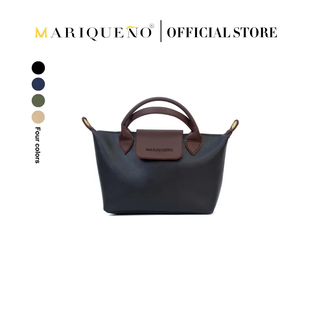 MARTHA Leather Tote Top Handle Sling Bag in Black by Mariqueño
