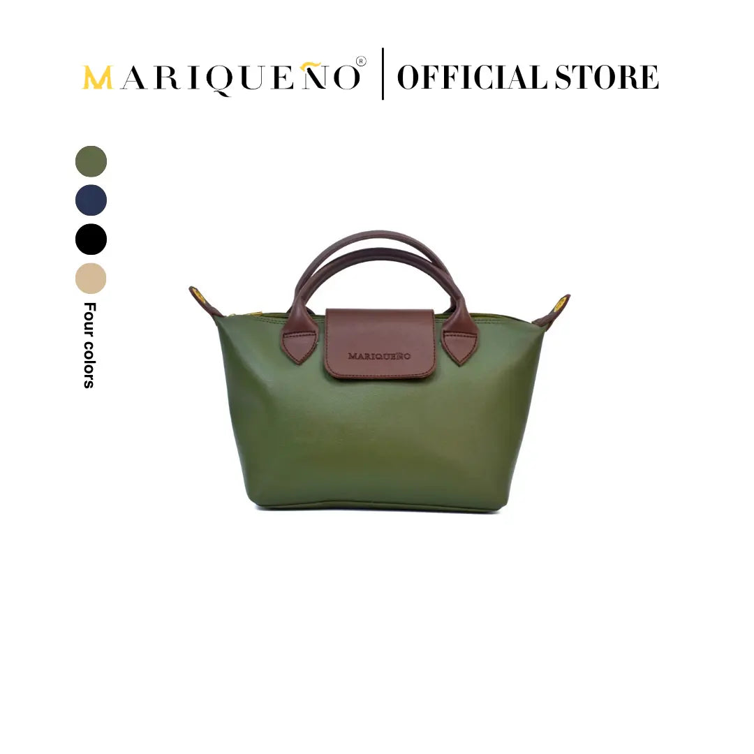 MARTHA Leather Tote Top Handle Sling Bag in Green by Mariqueño