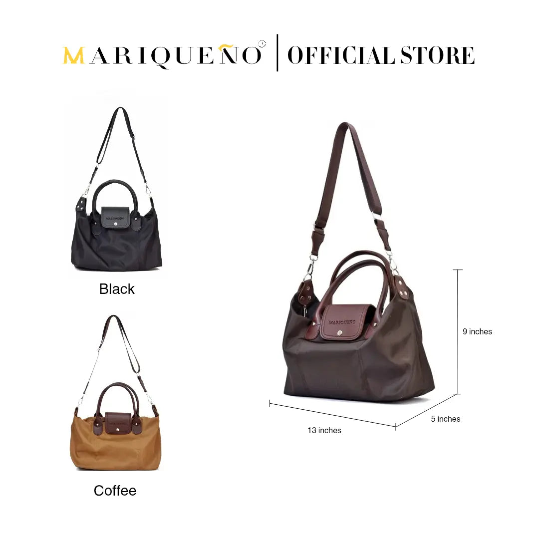 MARTHA Nylon Canvas Tote Bag in Choco Brown by Mariqueño