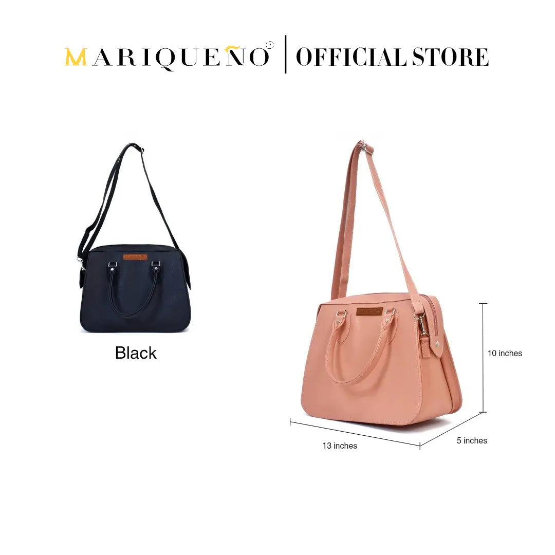 MARGAUX Classic Handbag with Sling in Salmon Pink by Mariqueño