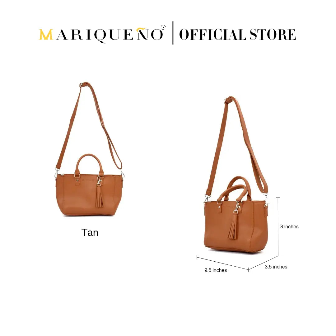 MINERVA Top Handle Sling Bag in Tan Brown by Mariqueño