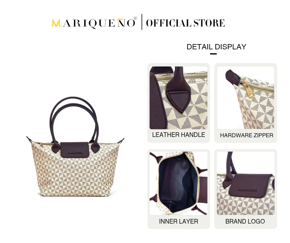 MARTHA Leather Tote in Sandstone Geo by Mariqueño