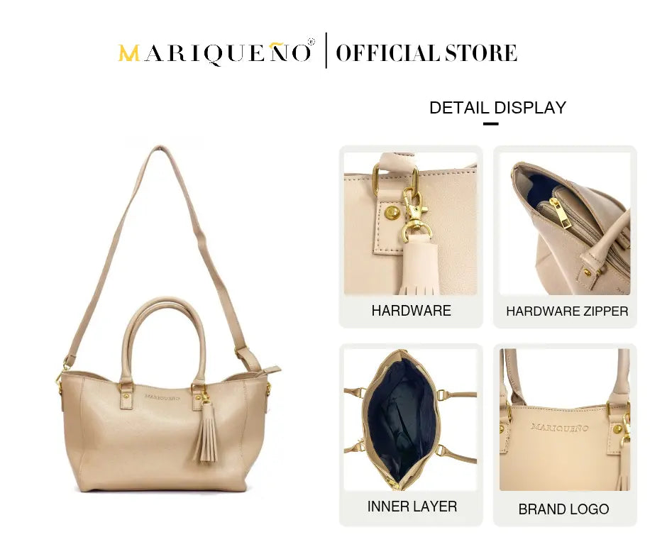 MINERVA Handbag in Cream by Mariqueño