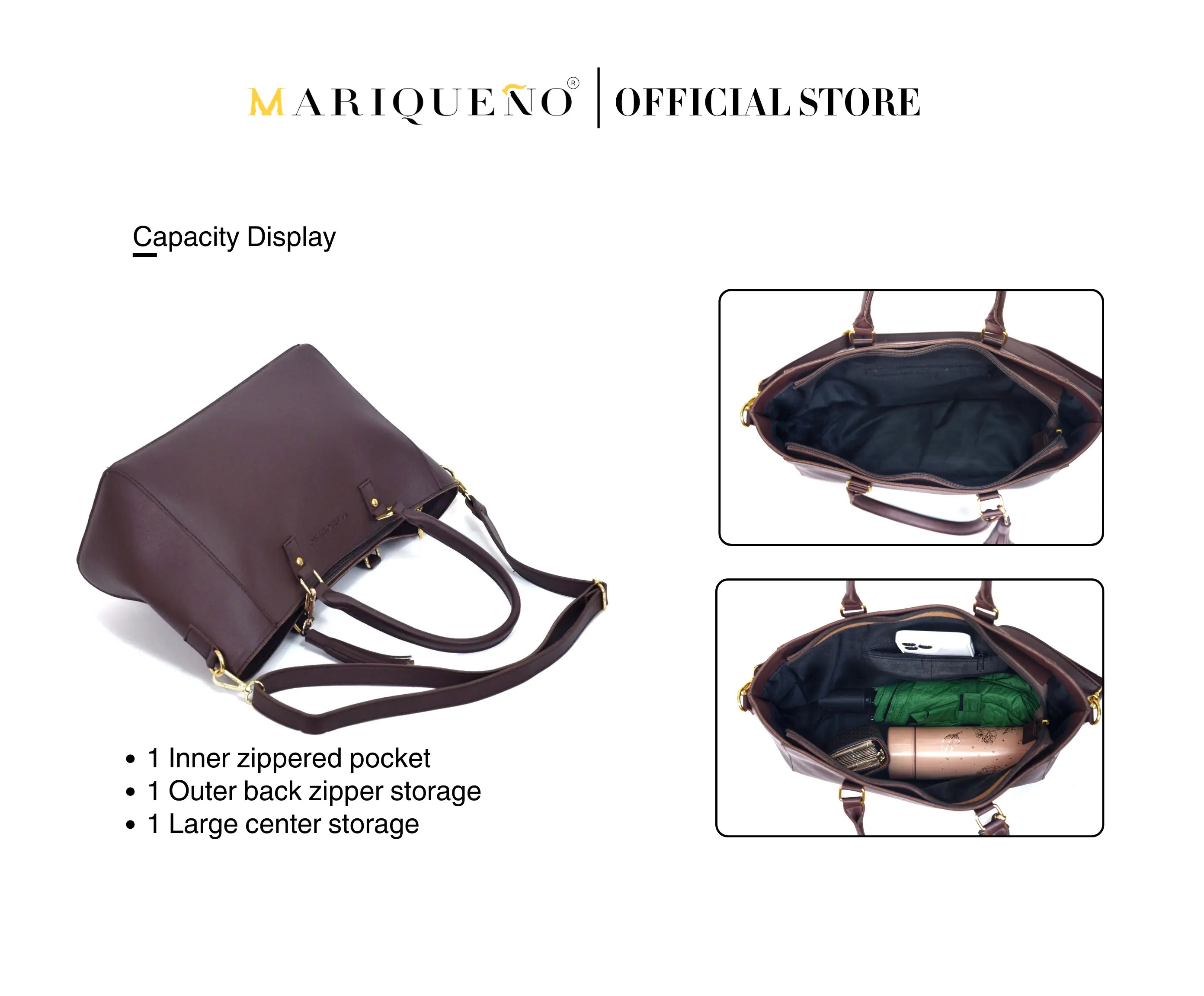 MINERVA Handbag in Choco Brown by Mariqueño