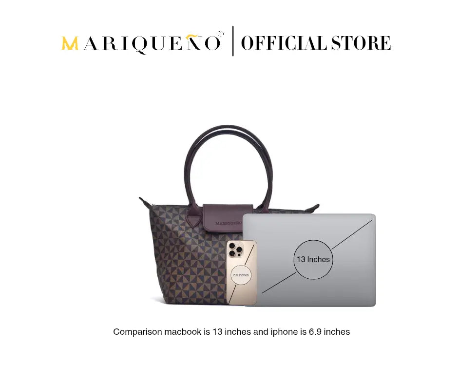 MARTHA Leather Tote in Mocha Geo by Mariqueño