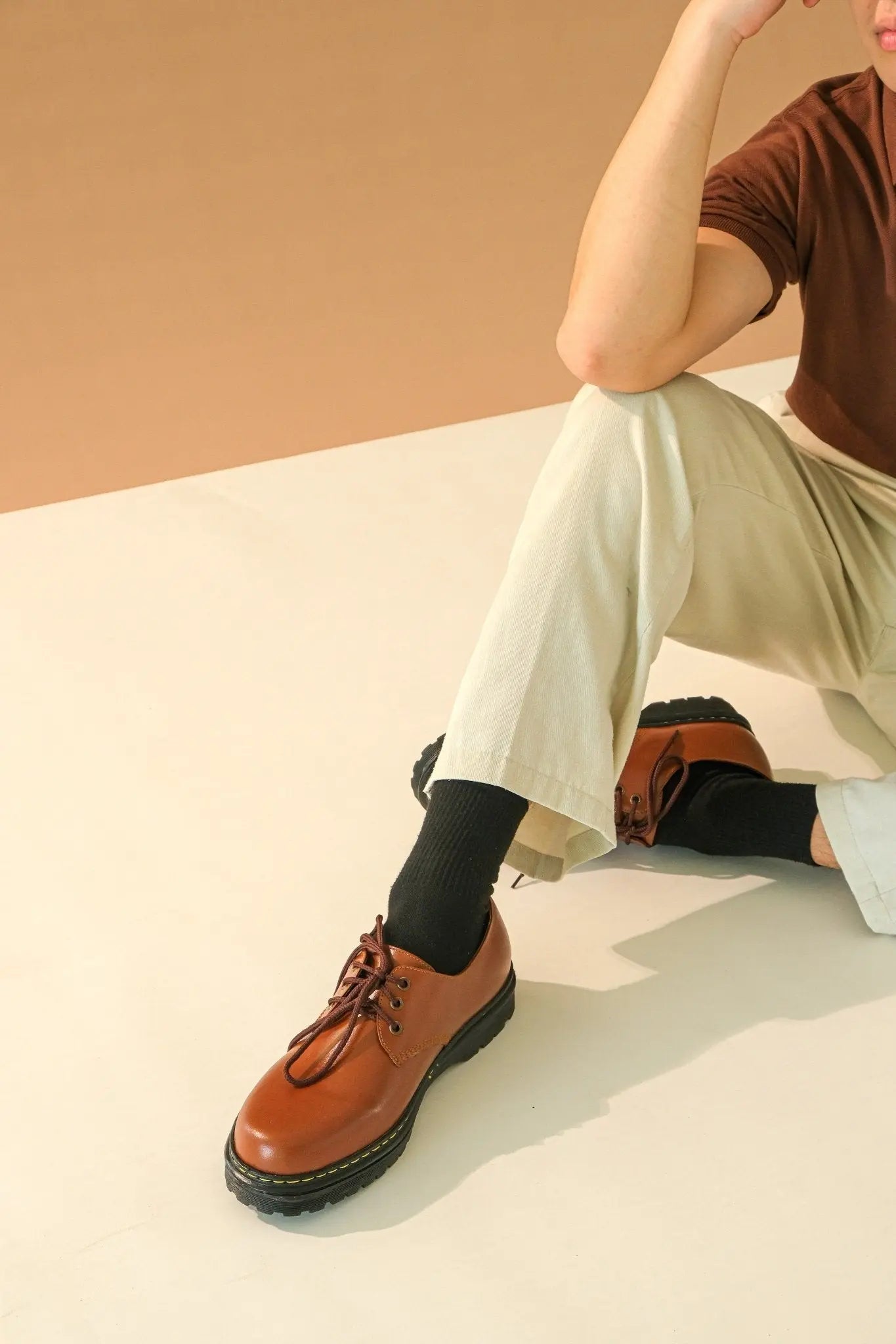 MARCELINO Low Cut Leather Riding Boots - Tan | by Mariqueño ( )