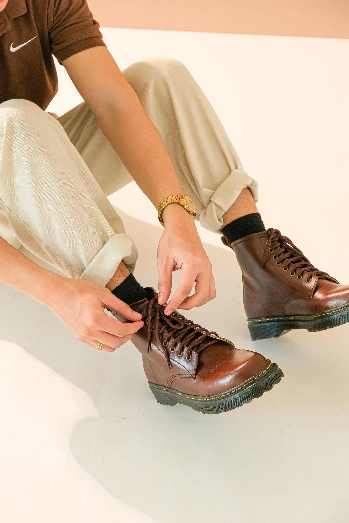 MARCELINO High Cut Leather Riding Boots - Walnut | by Mariqueño ( )