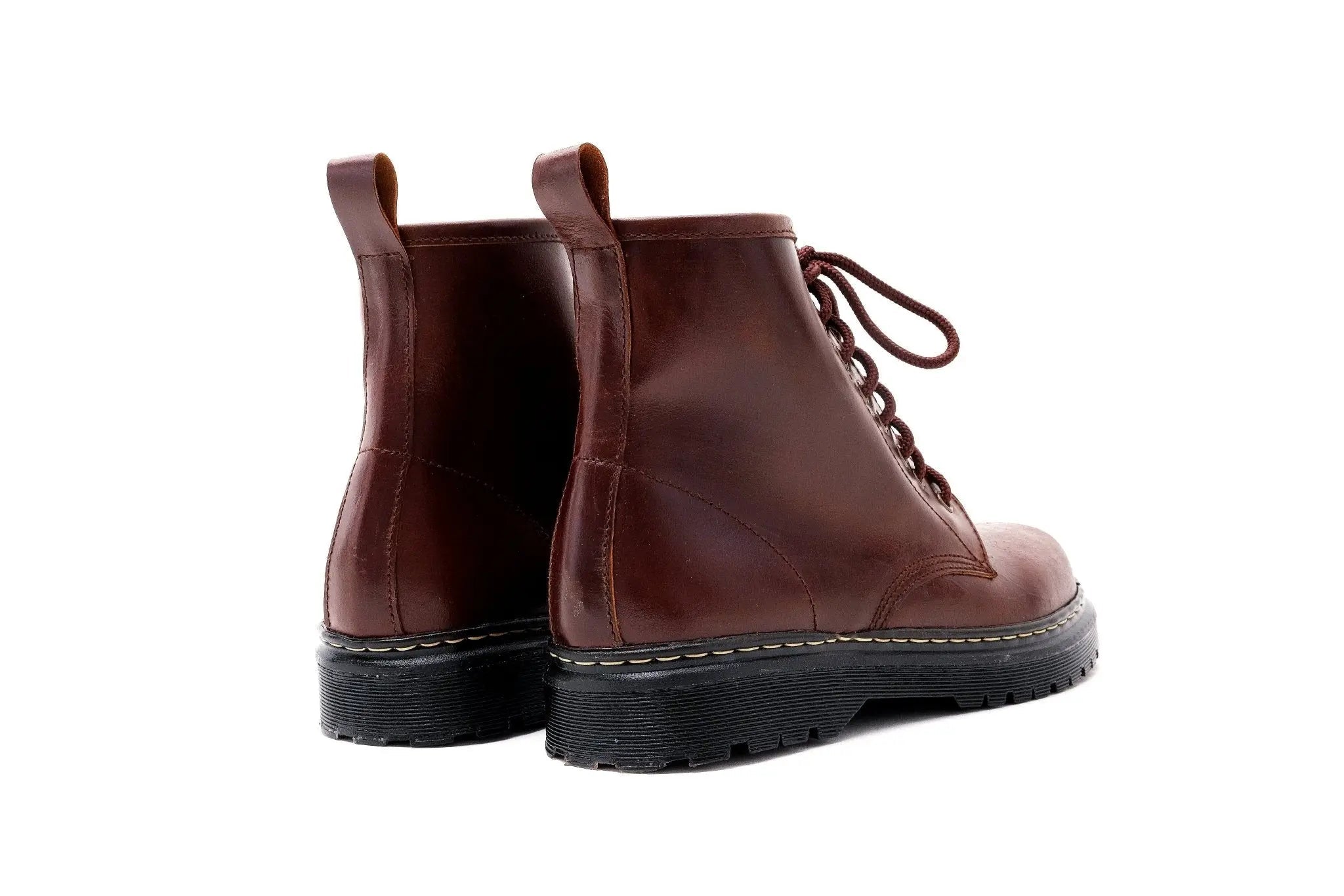 MARCELINO High Cut Leather Riding Boots - Walnut | by Mariqueño ( )
