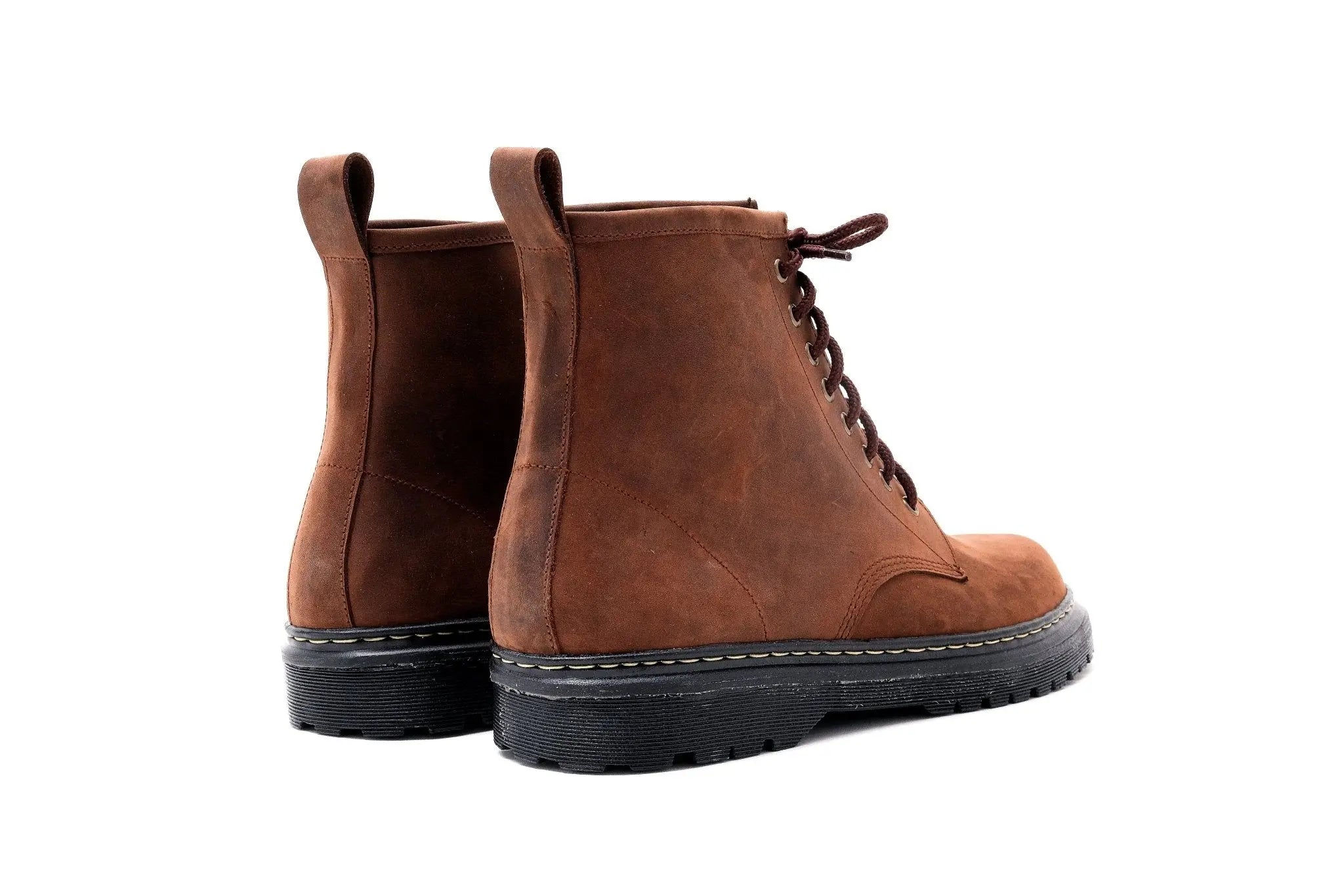 MARCELINO Matted High Cut Leather Riding Boots - Malt Brown | by Mariqueño ( )