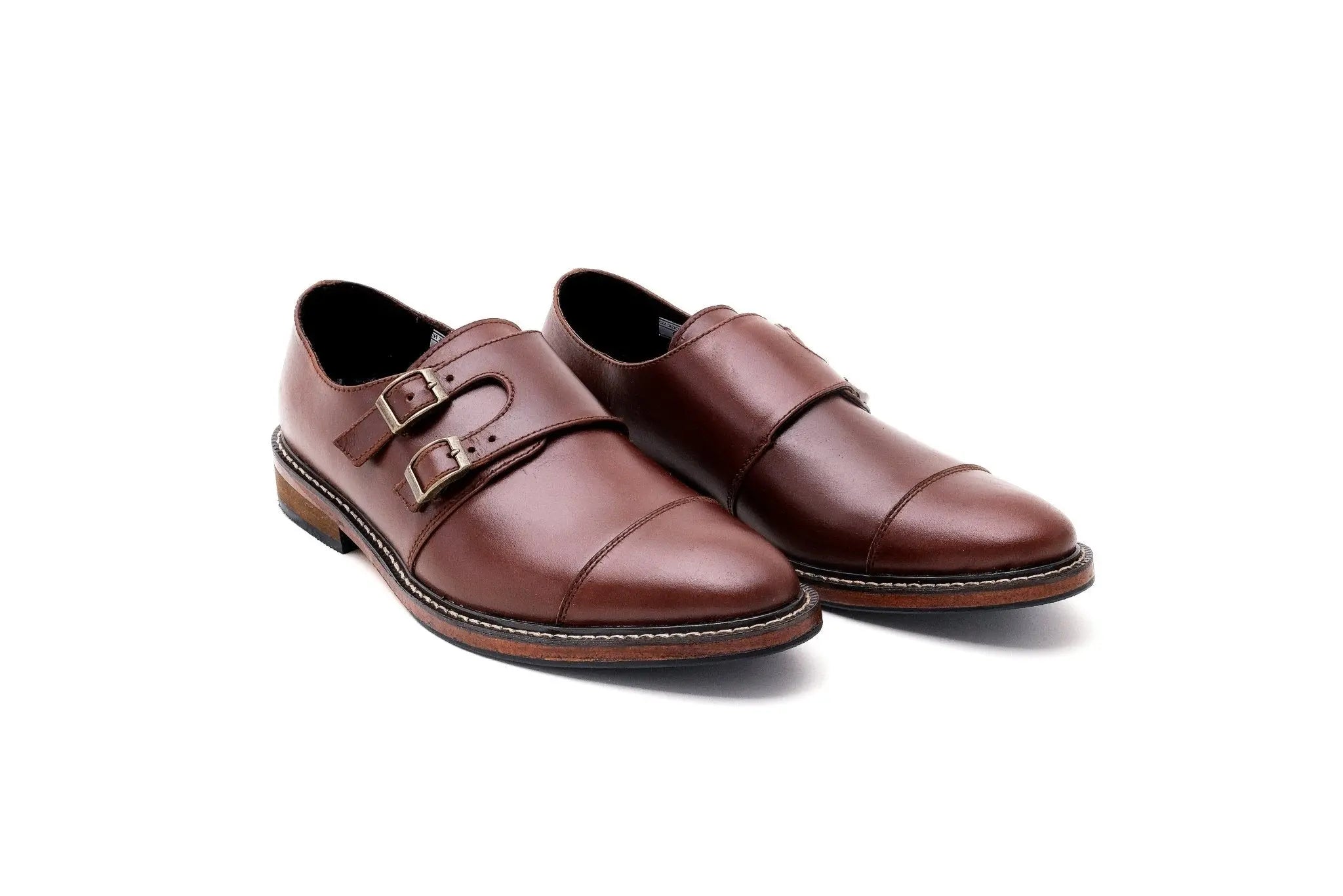 SANTIAGO Double Monkstrap Oxford - Walnut | by Mariqueño ( )