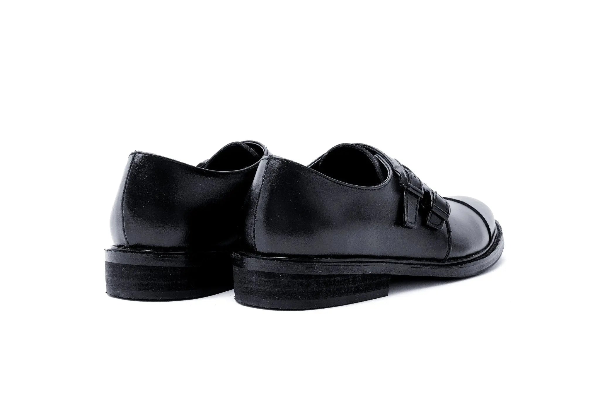 SANTIAGO Double Monkstrap Oxford - Black | by Mariqueño ( )