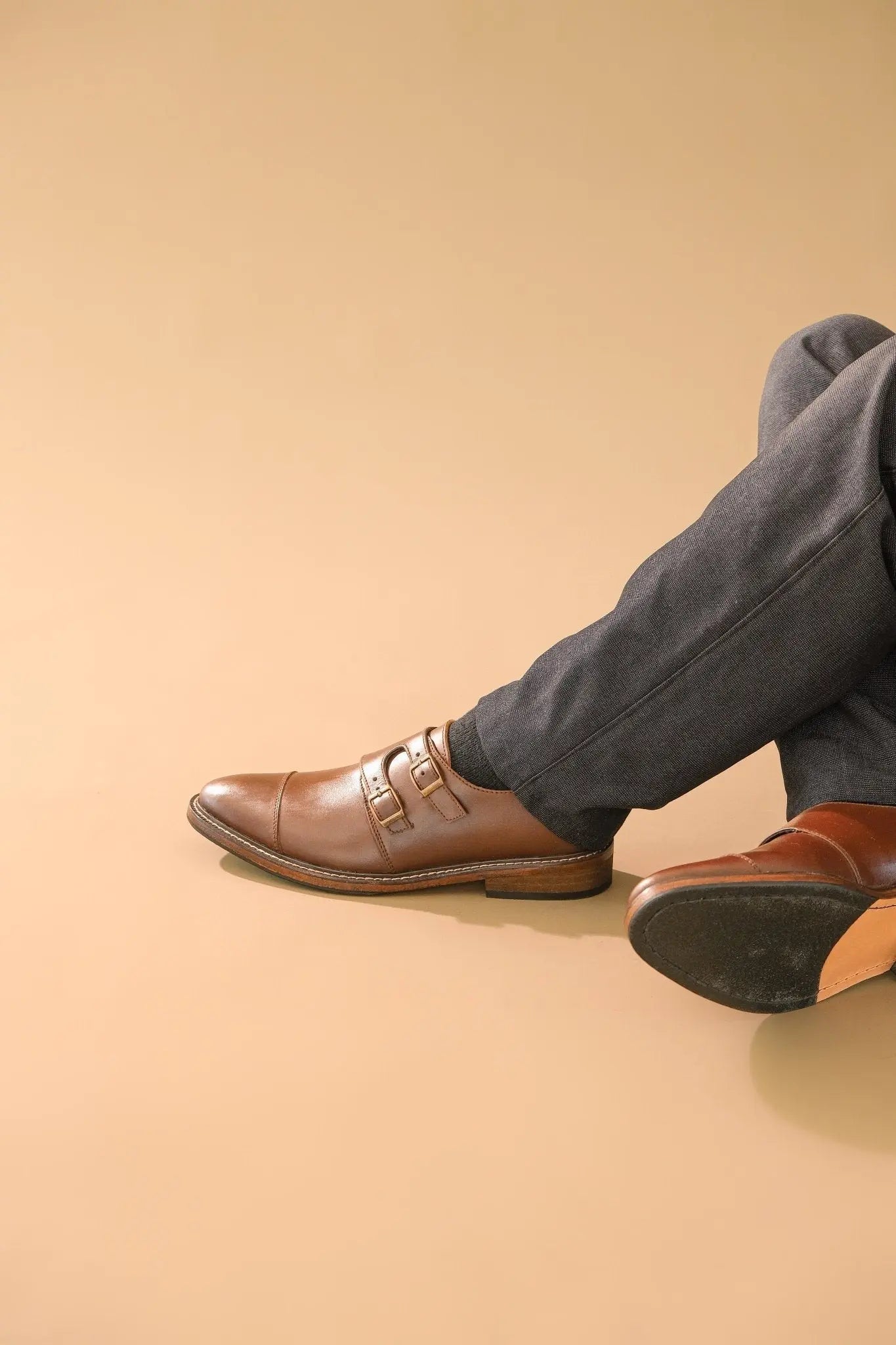 SANTIAGO Double Monkstrap Oxford - Walnut | by Mariqueño ( )
