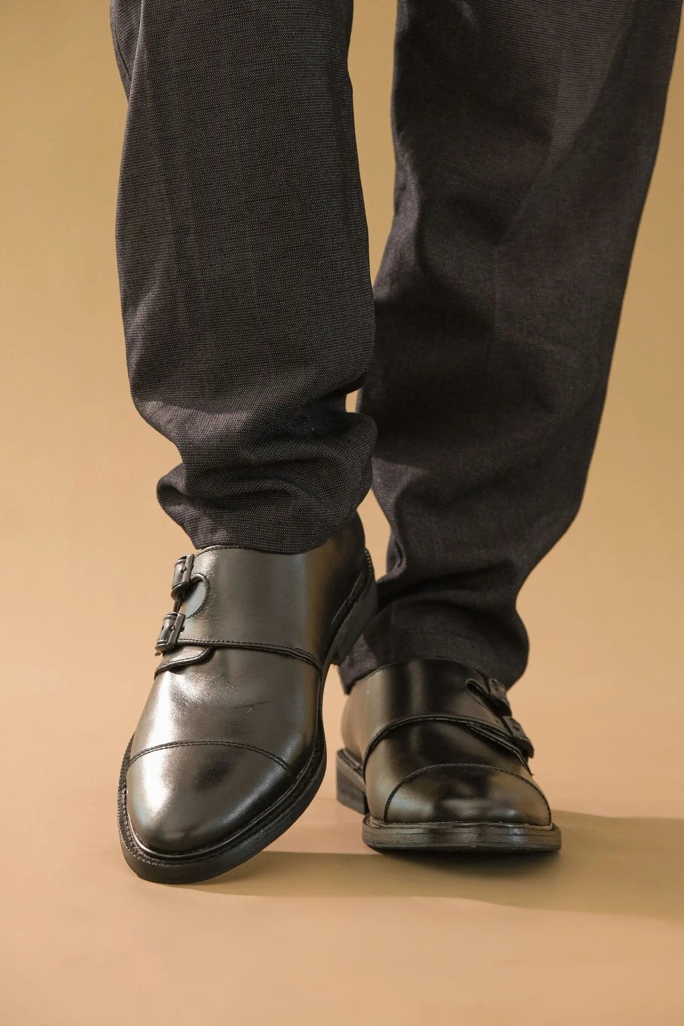 SANTIAGO Double Monkstrap Oxford - Black | by Mariqueño ( )