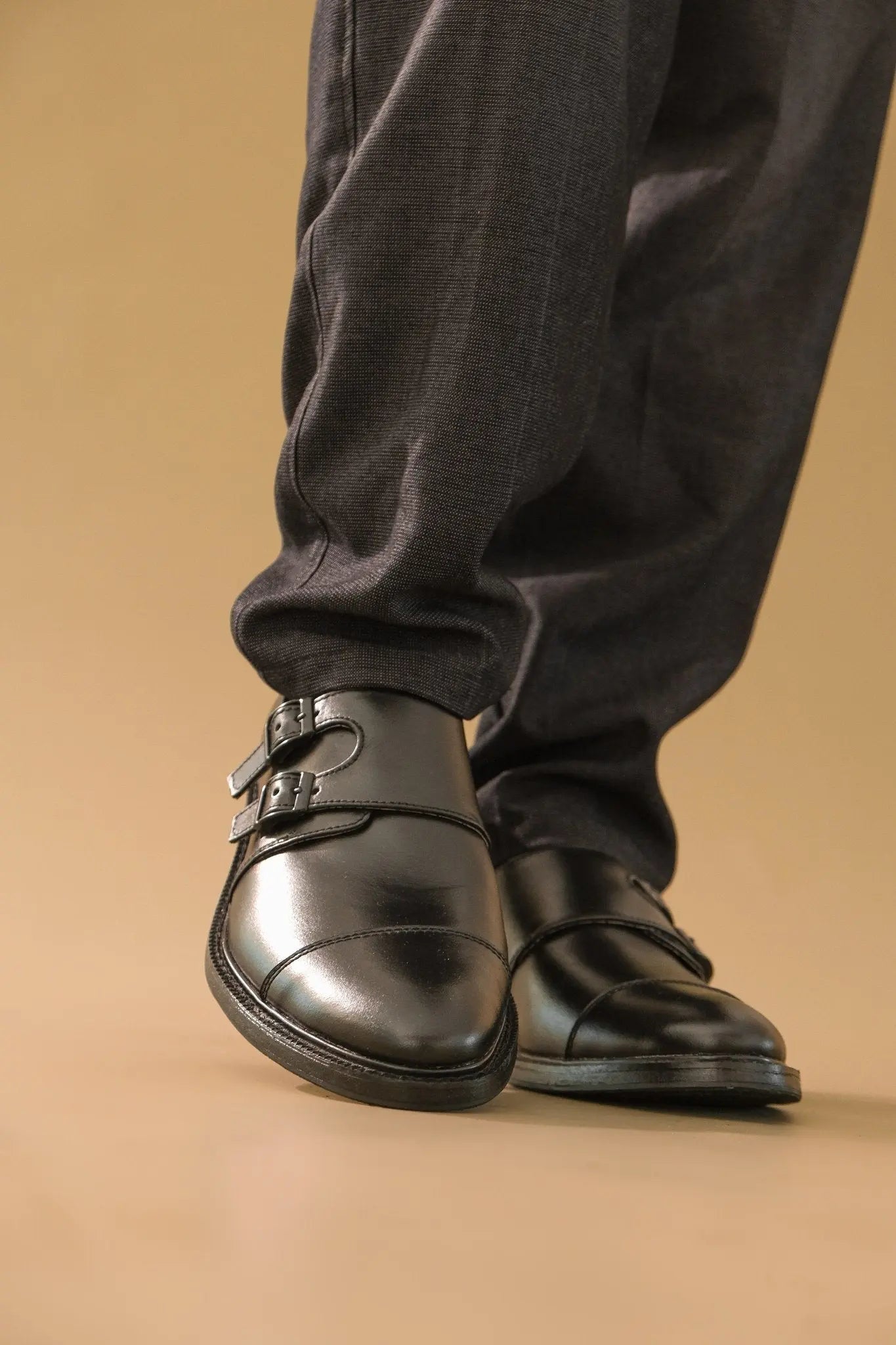 SANTIAGO Double Monkstrap Oxford - Black | by Mariqueño ( )