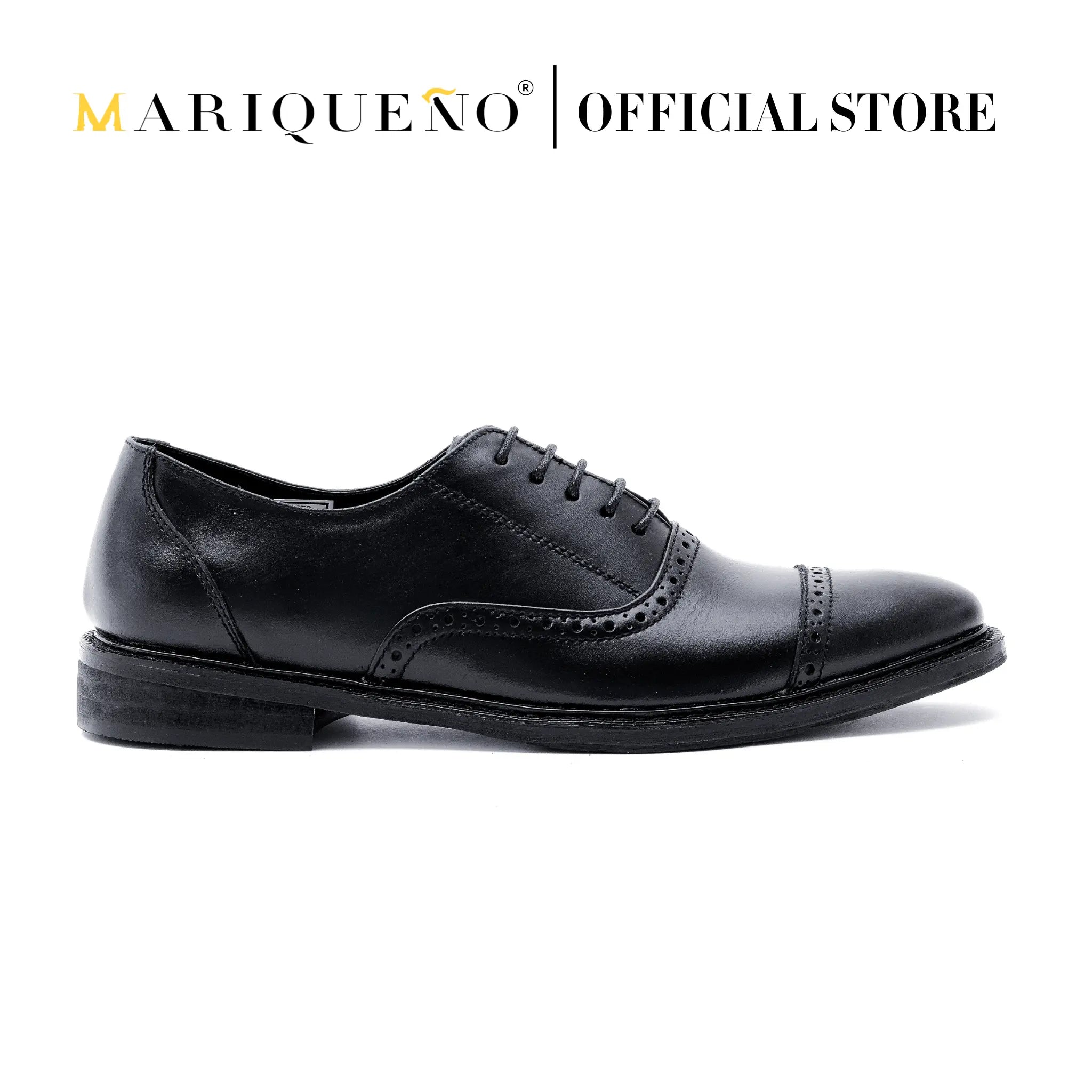 FELIX Cap Toe Holes Oxford - Black | by Mariqueño ( )