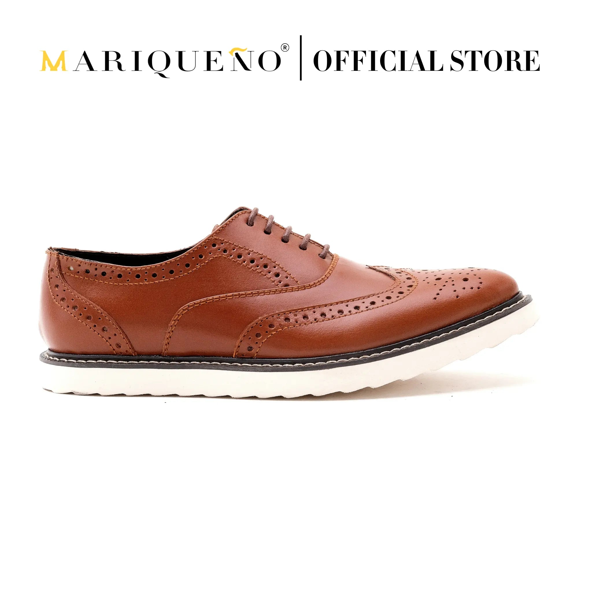 GUEVARRA Wingtip Oxford in Rubber Sole - Tan | by Mariqueño ( )